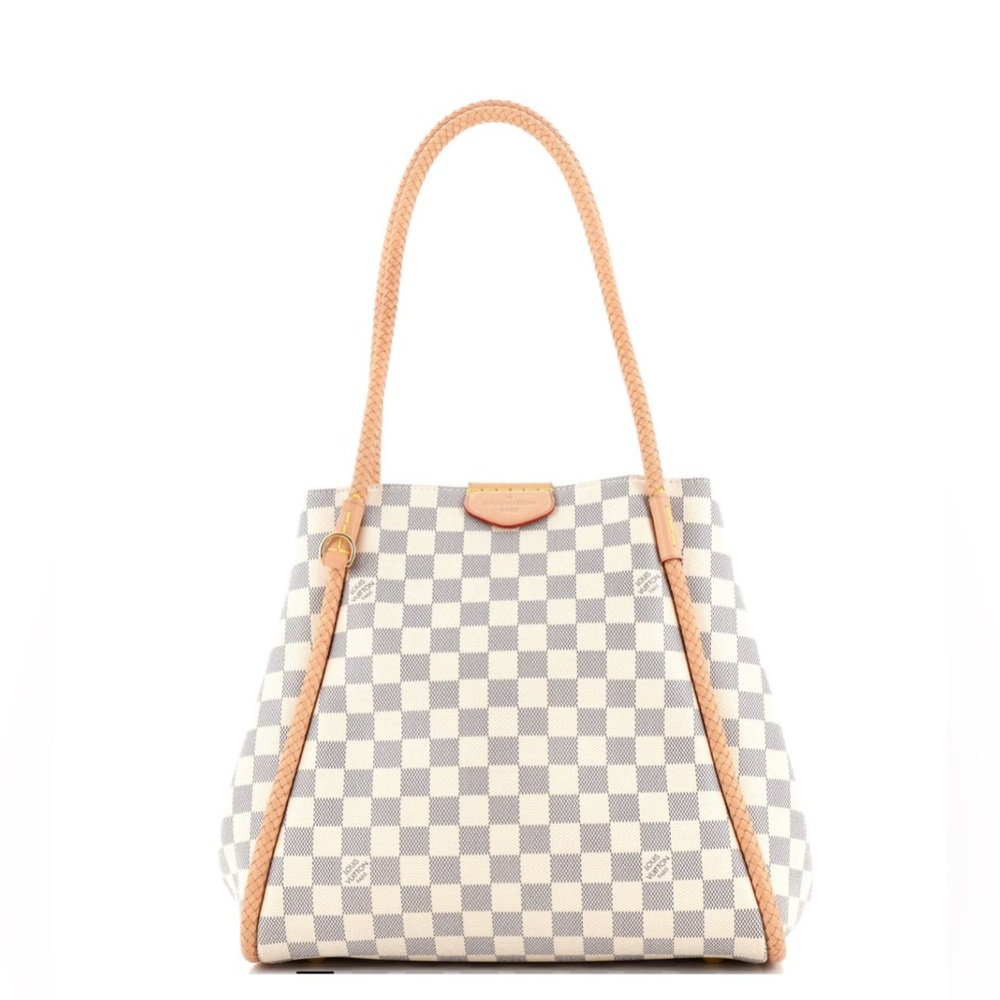 Louis Vuitton Damier Azur Canvas Tote with Pink Interior and Vachetta Trim - Picture 4 of 11